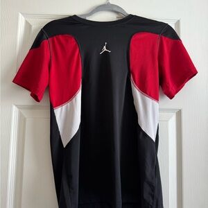 Jordan Men's Black, Red, and White Short Sleeve Tee